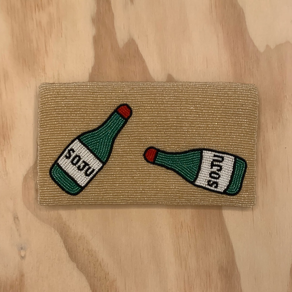 Hand beaded Soju inspired clutch